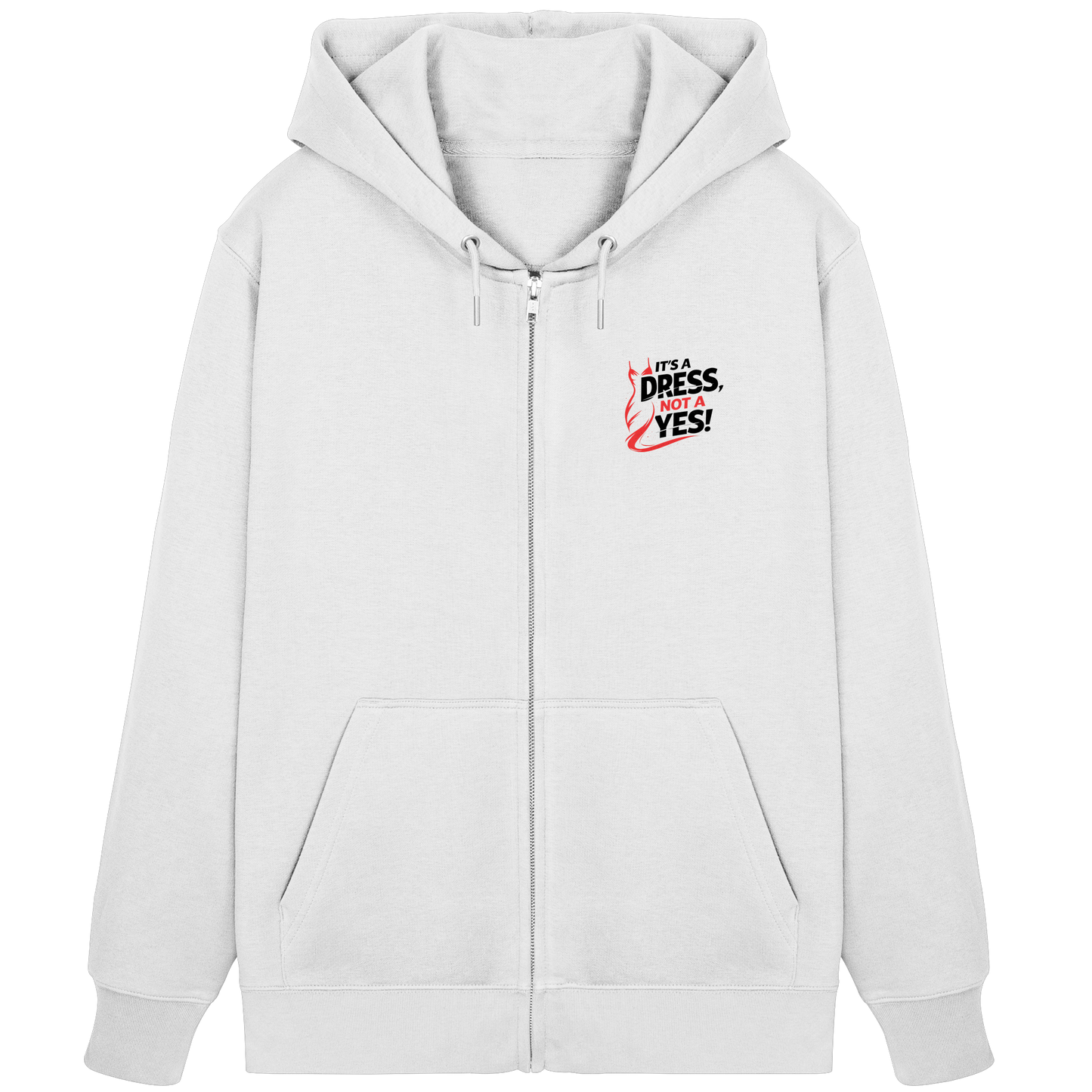 It's a dress, not a yes (Schwarz/rot; kleiner Druck) - Hoodie mit Zipper