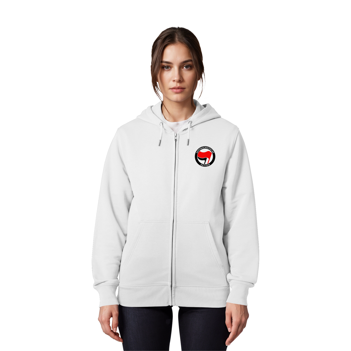 Antifaschistische Aktion (Kleiner Druck) - Hoodie mit Zipper