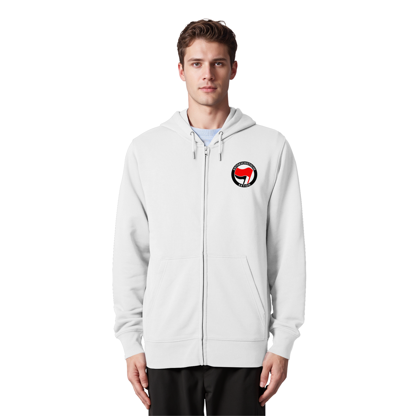 Antifaschistische Aktion (Kleiner Druck) - Hoodie mit Zipper
